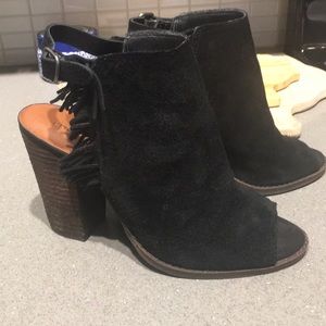 Black suede booties